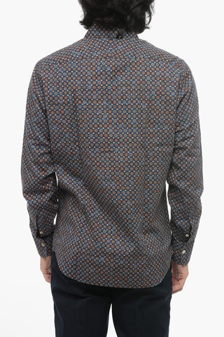 Printed Shirt with Spread Collar