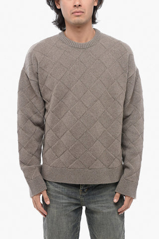 Crew Neck 3D INTRECCIO Wool Blend Sweater