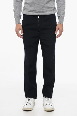 Wool Slim-Fit Pants With Drawstrings