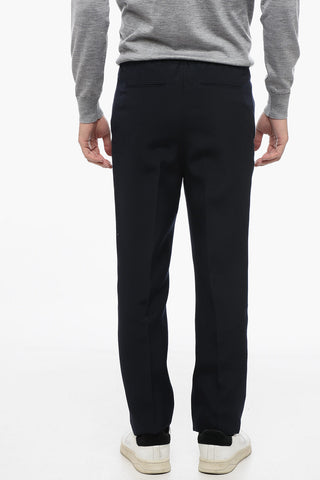 Wool Slim-Fit Pants With Drawstrings