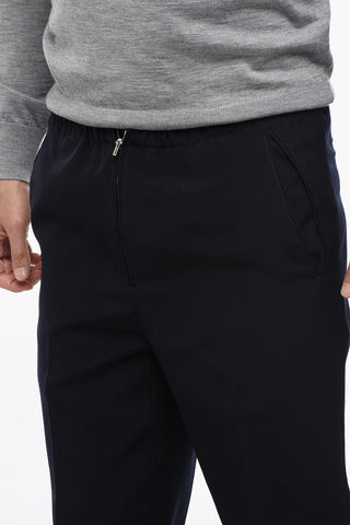 Wool Slim-Fit Pants With Drawstrings