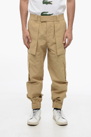 Pantaloni Cargo in Cotone con Polsini