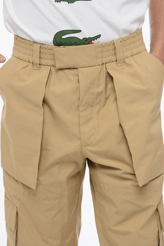 Pantaloni Cargo in Cotone con Polsini