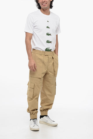 Pantaloni Cargo in Cotone con Polsini