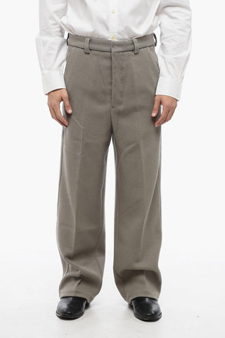 Chinohose aus Wollstoff mit verdecktem Verschluss