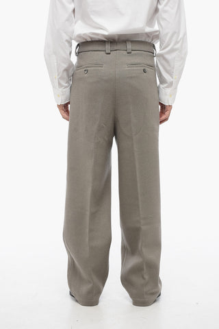 Chinohose aus Wollstoff mit verdecktem Verschluss