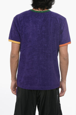 Terry Cotton Crew-neck T-Shirt with Contrasting Edges