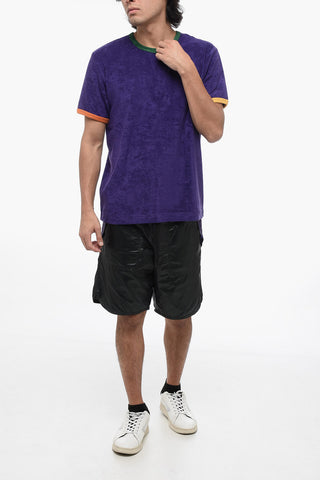 Terry Cotton Crew-neck T-Shirt with Contrasting Edges