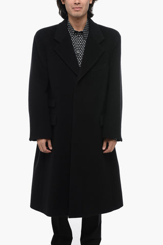 Single-Breasted Wool Coat With Flap Pockets