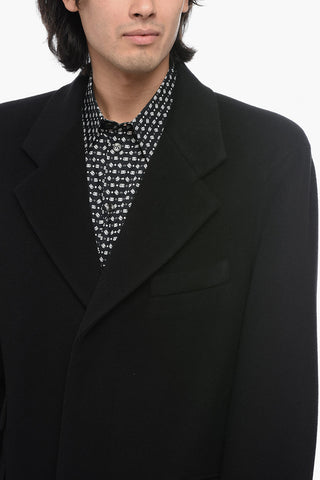Single-Breasted Wool Coat With Flap Pockets
