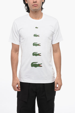 CDG X LACOSTE Crew Neck T-Shirt with Printed Logo