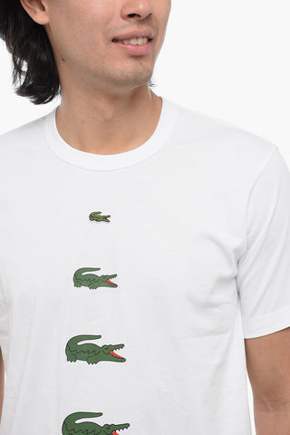 CDG X LACOSTE Crew Neck T-Shirt with Printed Logo