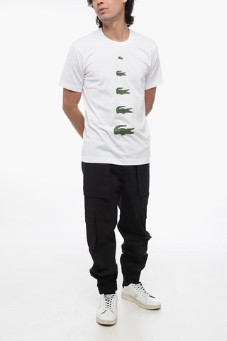 CDG X LACOSTE Crew Neck T-Shirt with Printed Logo