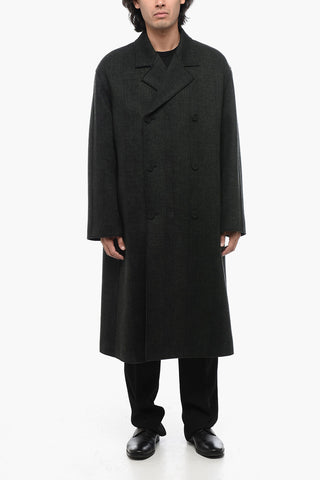 Unlined Double-Breasted Wool Coat