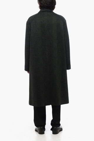 Unlined Double-Breasted Wool Coat