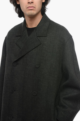 Unlined Double-Breasted Wool Coat