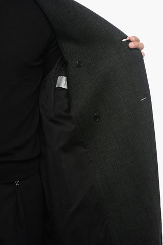 Unlined Double-Breasted Wool Coat