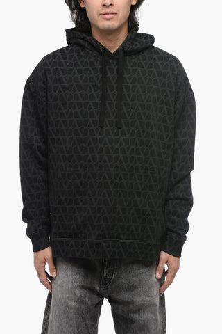 Brushed Cotton Hoodie with Monogram Motif