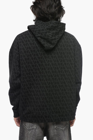 Brushed Cotton Hoodie with Monogram Motif