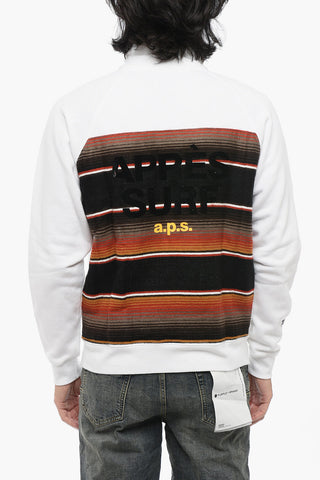Fleeced-Cotton Maxi Sweatshirt with Zip Closure