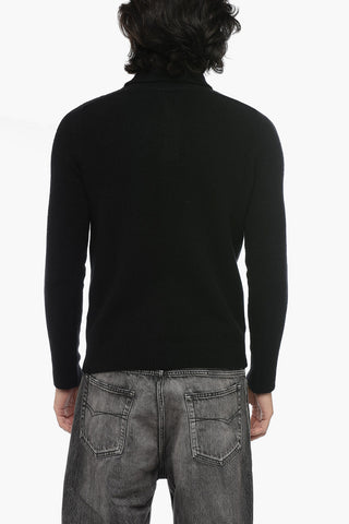 Maglia in Misto Cashmere con Collo a Polo