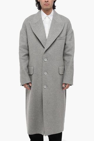 Cappotto In Lana Foderato Con Tasche Ad Aletta