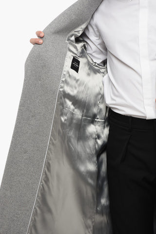 Cappotto In Lana Foderato Con Tasche Ad Aletta