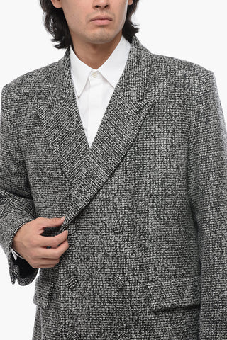 Cappotto Doppiopetto In Lana Bouclè