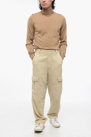 Twill Fabric Cargo Trousers with Belt Loops