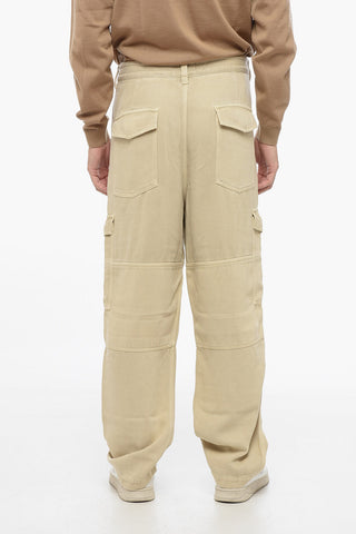 Twill Fabric Cargo Trousers with Belt Loops