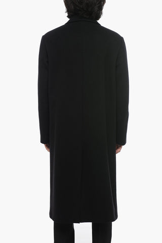 Single-Breasted Wool Coat With Flap Pockets