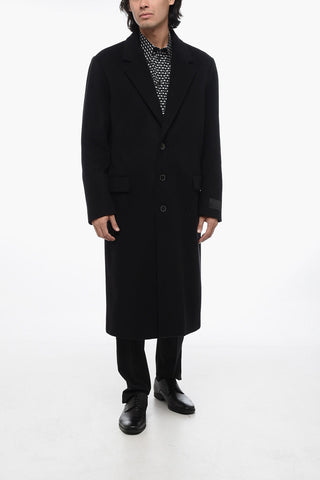 Single-Breasted Wool Coat With Flap Pockets