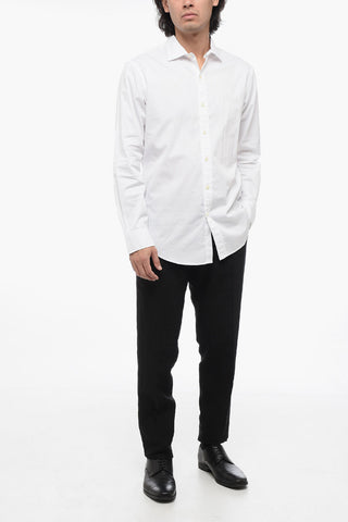 Camicia Custom Fit in Popeline con Collo Francese
