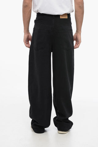 High-waisted Wide Leg Denims with Belt Loops 32cm