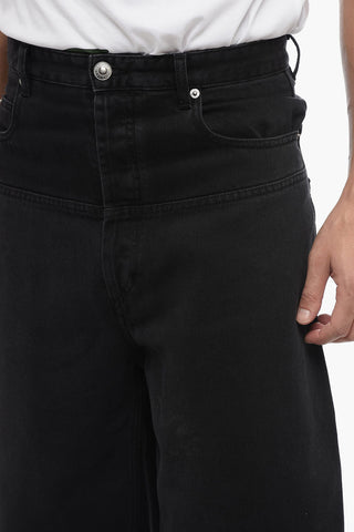 High-waisted Wide Leg Denims with Belt Loops 32cm