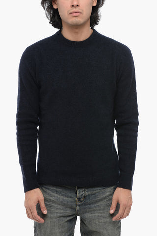 Solid Color Cashmere Blend Crewneck Sweater