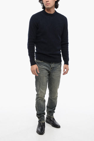 Solid Color Cashmere Blend Crewneck Sweater