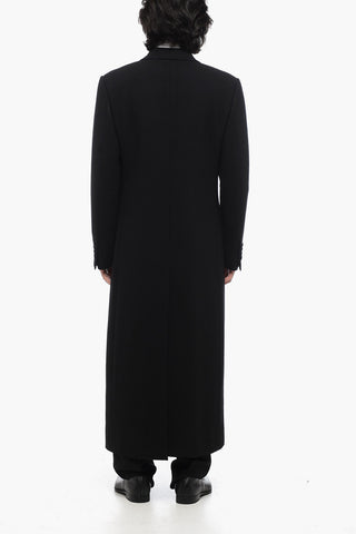 Cappotto Doppiopetto Con Rever In Seta