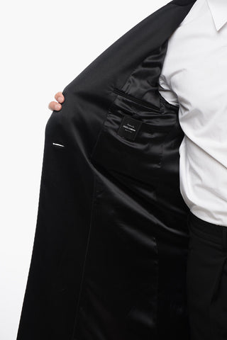Cappotto Doppiopetto Con Rever In Seta