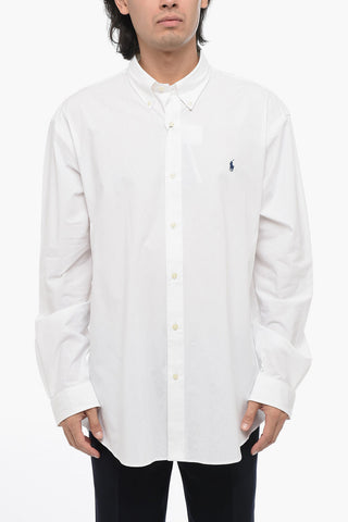 Camicia Custom Fit con Collo Button-down