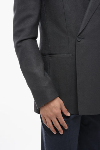 Double-Breasted Wool Blazer With Peak Lapel