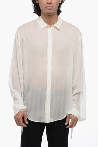 Striped Silk Shirt With Knot Detail