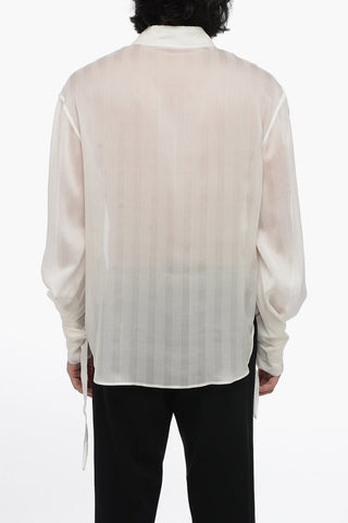 Striped Silk Shirt With Knot Detail