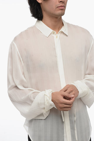 Striped Silk Shirt With Knot Detail