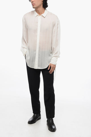 Striped Silk Shirt With Knot Detail