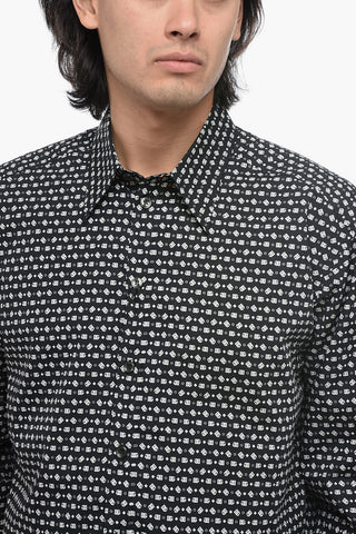 Long Sleeved Shirt With Allover Logo Print