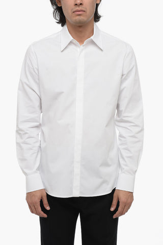 Camicia A Maniche Lunghe Con Bottoni A Scomparsa
