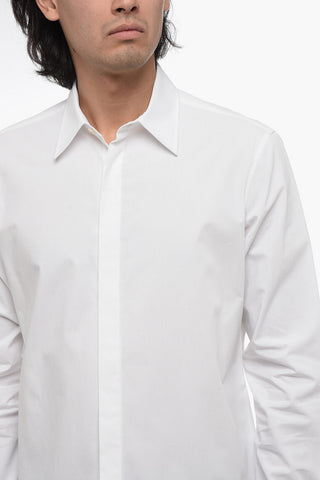 Camicia A Maniche Lunghe Con Bottoni A Scomparsa