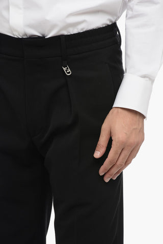 Pantaloni In Msito Lana Con Pinces