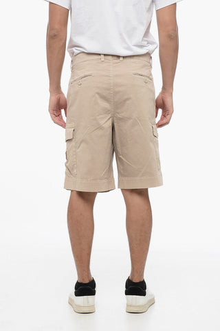 Shorts Cargo a 3 Pinces in Cotone Stretch